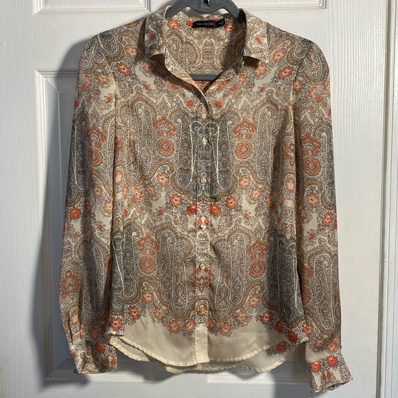 The Limited Tops - The Limited Women’s Printed Button Down Blouse XS